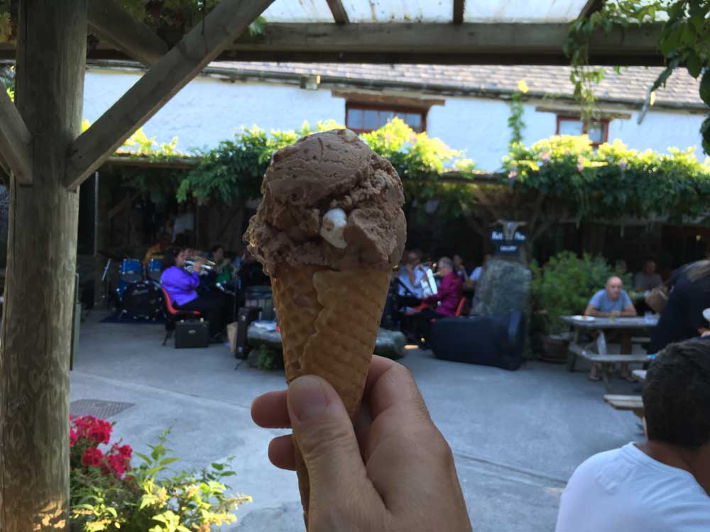 ice cream at the Croust House Restaurant Roskilly Farm Lizard Peninsula