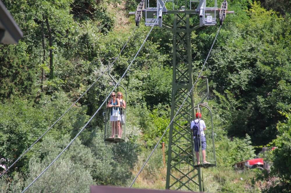 Cable cars in Gubbio Umbria Italy family holiday