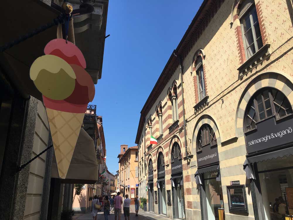 Ice cream sign in Alba Italy