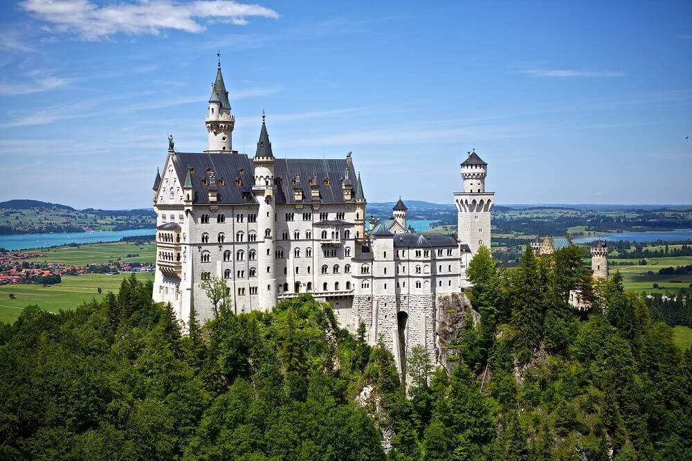 On the route between england and italy: neuschwanstein castle in germany
