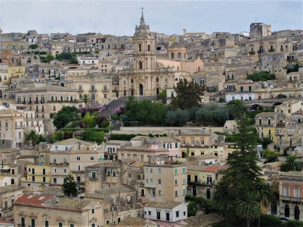 View of Sicilian town of Modica