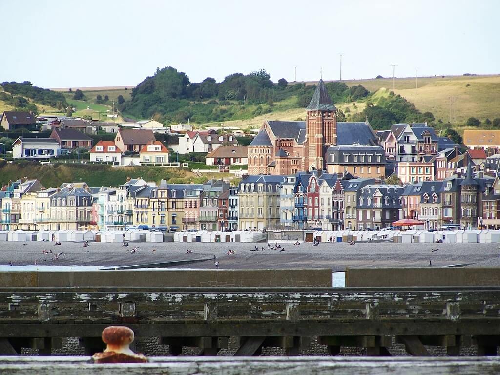 beach in France close to Paris, port town of Treport