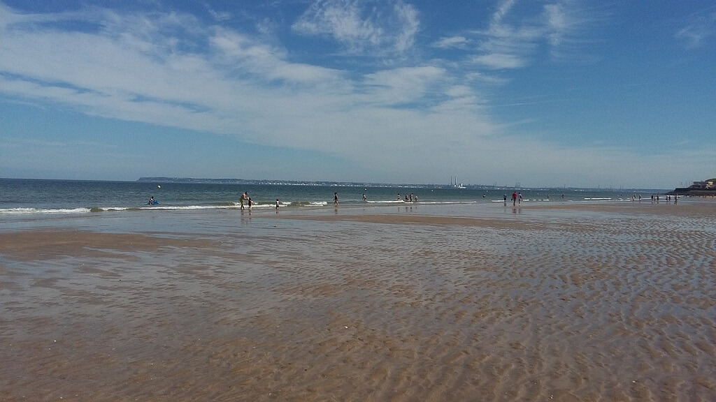 Sandy beach in France close to Paris, Trouville